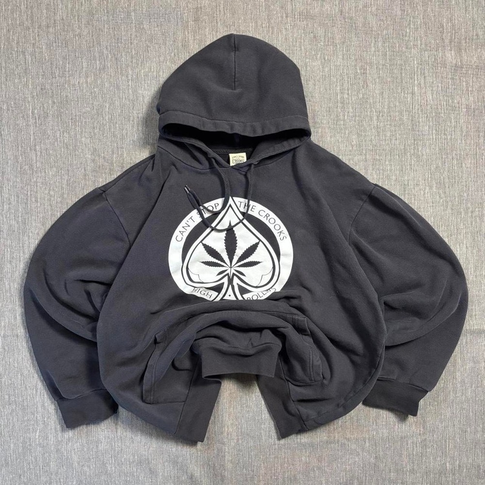 Black Crooks and Castles hoodie with white logo - XXL